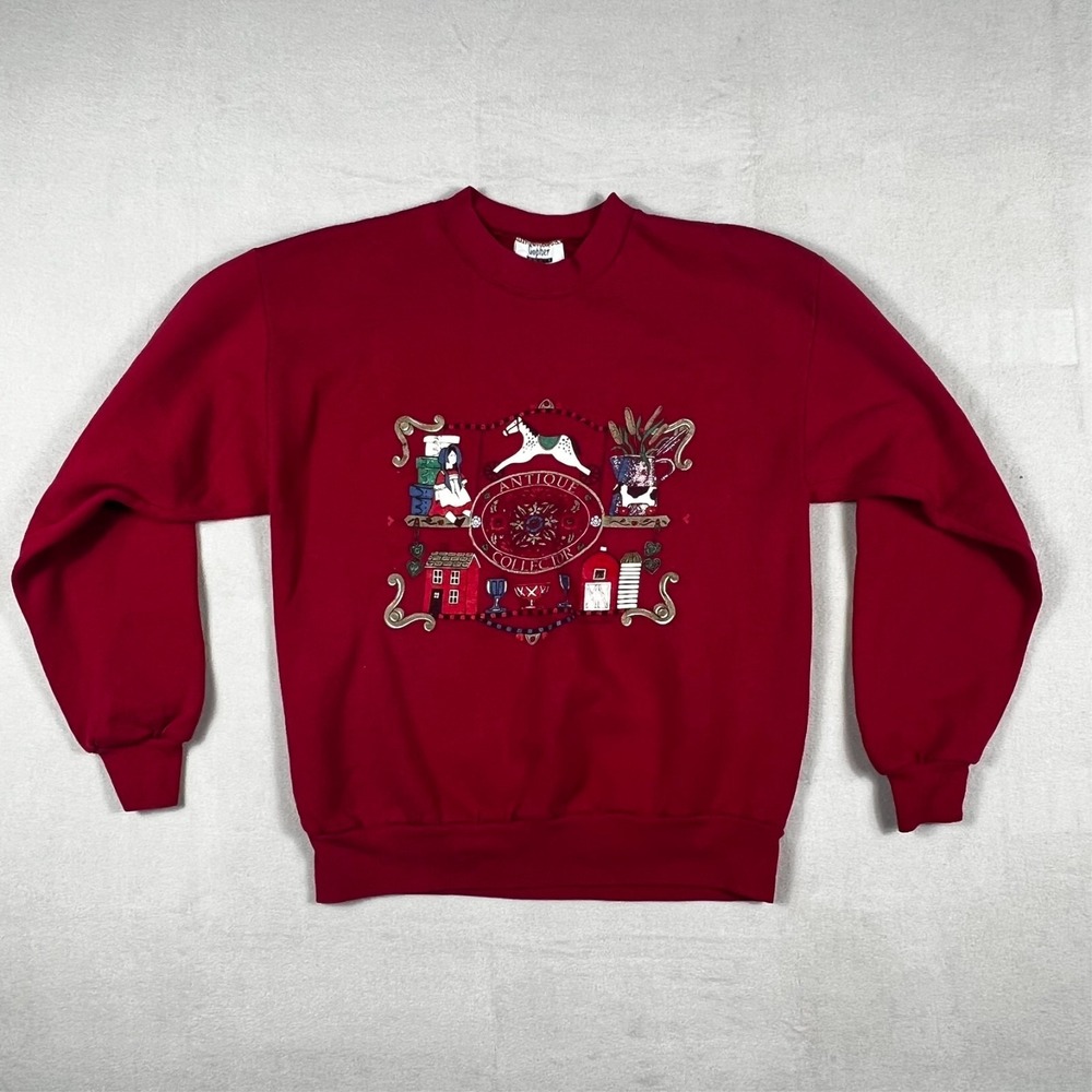 Vintage Gopher Sweatshirt Red Antique Collector 90s Graphic Crewneck Adult M USA